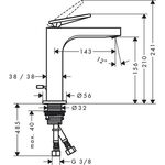 EH-WT-MI 160 AXOR CITTERIO m ZAG HGri Rautenschliff pol. bl chrome