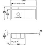 V&B Spüle SUBWAY STYLE 60 1000x510mm Be li Exzent. graphit