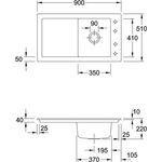 V&B Spüle TIMELINE 50 900x510mm Exzent. stone white