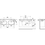 Laufen Doppelwaschtisch LUA 120x46cm unterbauf m ÜL 1 HL-A weiß LCC