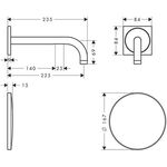 Elektronik-Waschtischmischer AXOR UNO2 UPWdmt Netz 230 V m Ala 225mm bru nickel