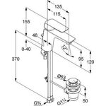 Kludi Waschtisch-Einhandmischer XL AMEO 3,8 l/min, mit Ablaufgarnitur chrom