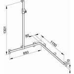 Keuco Duschhandlauf AXESS links silber-eloxiert 840/1140/1300mm