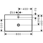 HG Waschtisch Xelu Q m Hahnloch ohne Überlauf 800x480mm weiß