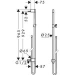 Brausestange AXOR ONE mit Wandanschluss mattweiß