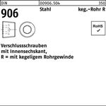 Verschlußschraube DIN 906 Innen-6kt R 1/8 Stahl 100 Stück - VPE: 100