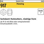 Sechskanthutmutter DIN 917 niedrige FormM5 Messing 1000 Stück - VPE: 1000