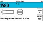 Flachkopfschraube ISO 1580 Schlitz M4x 12 A 4 200 Stück - VPE: 200