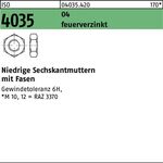 Sechskantmutter ISO 4035 niedrig Fasen M12 Automatenstahl feuerverz. 100St. - VPE: 100