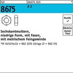 Sechskantmutter ISO 8675 Fasen M30x 2 A 2 10 Stück - VPE: 10