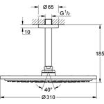 Grohe Kopfbrauseset RAINSHOWER C 310 Deckenausl 142mm co sun gebü