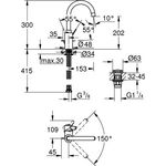 Grohe EH-WTbatt EUROSMART C 1/2Zoll L-Size chr