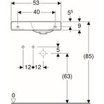 Geberit Handwaschbecken iCon 530x310mm o ÜL m HL we Abl. links