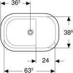 Geberit Sitzduschwanne 724x463x395mm, weiß