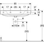 Geberit Waschtisch RENOVA PLAN m HL ohne Überlauf 850x480mm weiß KT