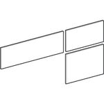 GE VariForm Set Schubl.-Front für US für WT, mit 3 Schubl. B=120cm, Nussbaum