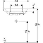 Geberit Aufsatzwaschtisch Light iCon 600x480mm o HL mit Überlauf weiß KT