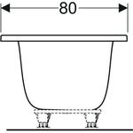 Geberit Badewanne TAWA Duo 1800x800x466mm weiß