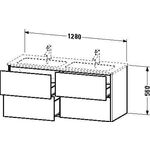 Duravit Waschtischunterbau XSQUARE 560x1280x478mm betongrau matt