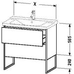 Duravit Waschtischunterbau XSQUARE 805x610x473mm lichtblau matt