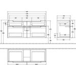 V&B Waschtischunterschrank SUBWAY 2.0 1287x590x449mm Glossy white