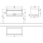 V&B Waschtischunterschrank VENTICELLO 953x420x502mm Griff white Glossy Grey