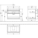 V&B Waschtischunterschrank VENTICELLO 757x606x502mm Griff white Glossy White