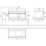 V&B Waschtischunterschrank VENTICELLO 957x436x502mm Griff chr Glossy Grey