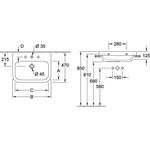 V&B Waschtisch ARCHITECTURA 650x470mm mit ÜL we C+