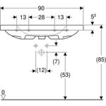 Geberit Waschtisch iCon Light 900x480mm m Abl. m HL mit Überlauf weiß