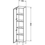 Duravit Hochschrank L-CUBE 400x363x1760mm Ans rechts weiß supermatt