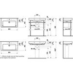 Laufen Waschtisch LAUFEN PRO S 850x460mm m ÜL 1 HL-Ausf. weiß