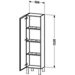 Duravit Halbhochschrank L-CUBE 400x243x1320mm Ans rechts pine terra