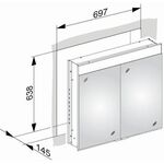 Keuco Spiegelschrank EDITION 400 Einb Sp-hzg 710x650x154mm si-gb-elo A++