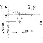 Duravit Aufsatzbecken LUV o ÜL m HLB 420x270mm seitl 1 HL we sdm