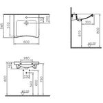 VitrA Waschtisch CONFORMA 600x545/510mm o HL o Überlaufloch weiß