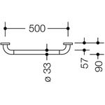 Hewi Haltegriff SERIE 801 90 tief d= 33mm Achsmaß 500mm lichtgrau