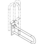 Hewi Stützklappgriff SERIE 801 drehbar, d= 33mm 600mm stahlblau