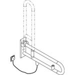 Hewi Stützklappgr. E-Ausführ. SERIE 801 Spültaste 700mm anthrazitgrau