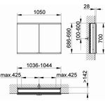 Keuco Spiegelschrank ROYAL MODULAR 2.0 Breite 1050mm Höhe 700mm Tiefe 160mm