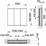 Keuco Spiegelschrank ROYAL MODULAR 2.0 Breite 1050mm Höhe 900mm Tiefe 160mm