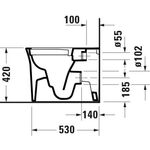 Duravit Stand-Tiefspül-WC WHITE TULIP rimless, Abgang waagerecht weiß WG