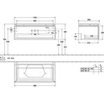 V&B Waschtischunterschrank LEGATO 1000x380x500mm m Be Glossy White