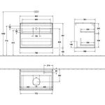 V&B Waschtischunterschrank FINION 800x603x501mm AP Gl wh ma glos. wh lacq.