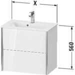 Duravit Waschtischunterbau Compact XVIU 560x610x390mm Prof. sw ma weiß hochglanz