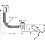 Ab-/Überlaufgarnitur AXOR FLEXAPLUS S m Fs für Sonderwannen brushed brass