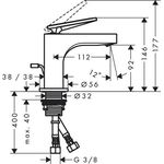 EH-WT-MI 90 AXOR CITTERIO m ZAG HGri Rautenschliff bru bl chrome