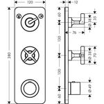 Thermostatmodul AXOR CITTERIO E DN 20, Unterputz 38x12 brushed brass