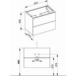 Keuco Waschtischunterbau X-LINE 800x605x490mm cashmere