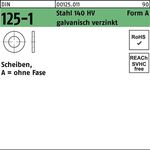 Unterlegscheibe DIN 125-1 A 7,4x14x1,6 Stahl 140 HV galv.verz. 100St. - VPE: 100